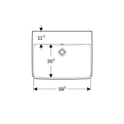 Geberit Renova Plan Waschtisch, Breite 60cm, Tiefe 48cm, ohne Hahnloch, Überlauf sic... GEBERIT-501638001 4025410858429 (Abb. 1)