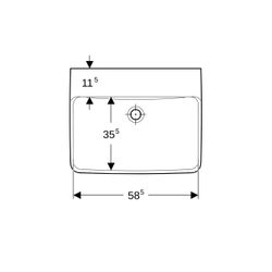 Geberit Renova Plan Waschtisch, Breite 60cm, Tiefe 48cm, ohne Hahnloch, ohne Überlau... GEBERIT-501639008 4025410858634 (Abb. 1)