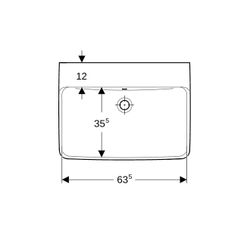 Geberit Renova Plan Waschtisch, Breite 65cm, Tiefe 48cm, ohne Hahnloch, Überlauf sic... GEBERIT-501642001 4025410858450 (Abb. 1)