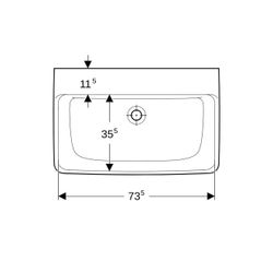 Geberit Renova Plan Waschtisch, Breite 75cm, Tiefe 48cm, ohne Hahnloch, ohne Überlau... GEBERIT-501693008 4025410867889 (Abb. 1)
