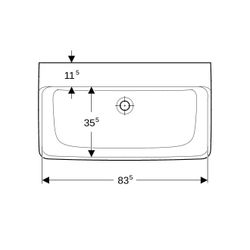 Geberit Renova Plan Waschtisch, Breite 85cm, Tiefe 48cm, ohne Hahnloch, ohne Überlau... GEBERIT-501701008 4025410868411 (Abb. 1)
