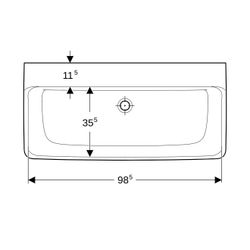 Geberit Renova Plan Waschtisch, Breite 100cm, Tiefe 48cm, ohne Hahnloch, ohne Überla... GEBERIT-501709001 4025410868541 (Abb. 1)