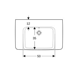 Geberit Renova Plan Waschtisch, Ablagefläche beidseitig, Breite 75cm, Tiefe 48cm, oh... GEBERIT-501696001 4025410871367 (Abb. 1)