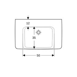 Geberit Renova Plan Waschtisch, Ablagefläche beidseitig, Breite 75cm, Tiefe 48cm, oh... GEBERIT-501697008 4025410868329 (Abb. 1)