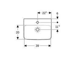 Geberit Renova Plan Aufsatzhandwaschbecken, Breite 45cm, Tiefe 34cm, Hahnloch mittig... GEBERIT-501718008 4025410868466 (Abb. 1)