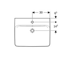 Geberit Renova Plan Aufsatzwaschtisch, Breite 60cm, Tiefe 48cm, Hahnloch mittig, Übe... GEBERIT-501721008 4025410868923 (Abb. 1)