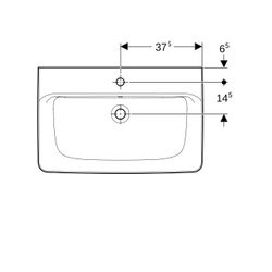 Geberit Renova Plan Aufsatzwaschtisch, Breite 75cm, Tiefe 48cm, Hahnloch mittig, Übe... GEBERIT-501725008 4025410869012 (Abb. 1)