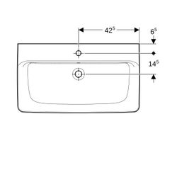Geberit Renova Plan Aufsatzwaschtisch, Breite 85cm, Tiefe 48cm, Hahnloch mittig, Übe... GEBERIT-501727008 4025410869043 (Abb. 1)