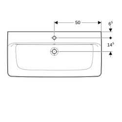 Geberit Renova Plan Aufsatzwaschtisch, Breite 100cm, Tiefe 48cm, Hahnloch mittig, Üb... GEBERIT-501729001 4025410868862 (Abb. 1)