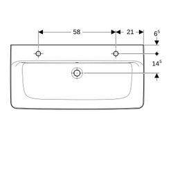 Geberit Renova Plan Aufsatzwaschtisch, Breite 100cm, Tiefe 48cm, Hahnloch links, rec... GEBERIT-501932001 4025410952226 (Abb. 1)