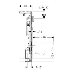 Geberit GIS Element für Wand-WC 114cm, Sigma Unterputzspülkasten 12cm, Ecklösung... GEBERIT-461303005 4025416746515 (Abb. 1)
