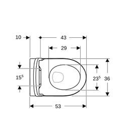 Geberit iCon Set Wand-WC Tiefspüler geschl. Form Rimfree, WC-Sitz T 53cm Absenkaut. ... GEBERIT-501664008 4025410949875 (Abb. 1)