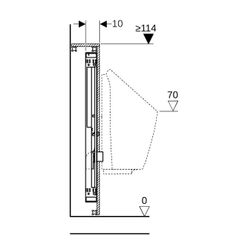 Geberit GIS Element für Urinal, 114cm, universell, für Aufputz-Druckspüler... GEBERIT-461686001 4025416801696 (Abb. 1)
