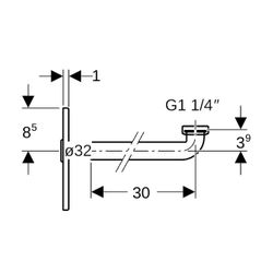 Geberit Fertigbauset für Waschtisch, mit Unterputz-Geruchsverschluss, Edelstahl gebü... GEBERIT-115415001 4025416667636 (Abb. 1)