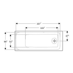 Geberit Tawa Rechteckbadewanne schmaler Rand 170x75cm, Gesamtvolumen 234l... GEBERIT-554131011 4025410872722 (Abb. 1)