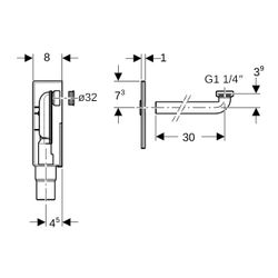Geberit Set Unterputz-Geruchsverschluss für Waschbecken, Abgang horizontal Außendurc... GEBERIT-151120111 4025416665250 (Abb. 1)