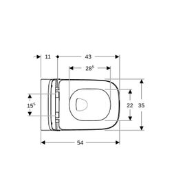 Geberit Smyle Square Set Wand-WC Tiefspüler, geschlossene Form, Rimfree, mit WC-Sitz... GEBERIT-500683002 4025410896001 (Abb. 1)