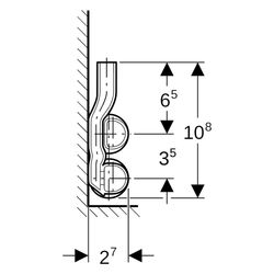 Geberit Mapress Kupfer Set Anschluss-T-Stück für Vor-/Rücklauf Außendurchmesser 15mm... GEBERIT-24005 4024723240051 (Abb. 1)