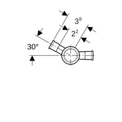 Geberit Mapress Kupfer Kreuzstück 30 Grad reduziert d 18mm, d1 15mm... GEBERIT-61404 4024723614043 (Abb. 1)
