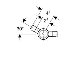 Geberit Mapress Kupfer Kreuzstück 30 Grad reduziert d 22mm, d1 15mm... GEBERIT-61406 4024723614067 (Abb. 1)