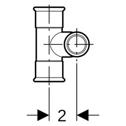 Geberit Mapress C-Stahl Kreuzstück reduziert, abgesetzt D 15mm, D1 15mm... GEBERIT-21504 4024723215042 (Abb. 1)