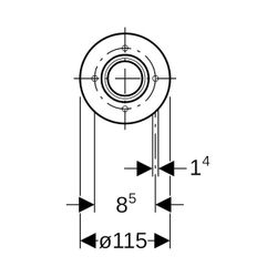 Geberit Mapress Kupfer Flansch 10/16 bar, mit Pressmuffe Außendurchmesser 28mm, DN 25... GEBERIT-34715 4024723347156 (Abb. 1)