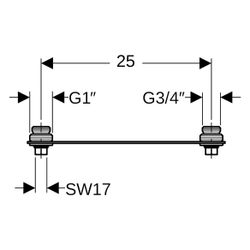 Geberit Mapress Montagehilfe für Gaszähleranschlüsse G 1", AD 25cm, 91094... GEBERIT-91094 4024723910947 (Abb. 1)