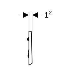 Geberit Bolero Drückerplatte für Urinalsteuerung mit pneumatischer Spülauslösung, Al... GEBERIT-241912111 4025416940906 (Abb. 1)