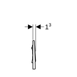 Geberit Mambo Drückerplatte für Urinalsteuerung mit pneumatischer Spülauslösung gebü... GEBERIT-241913FW1 4025416940937 (Abb. 1)