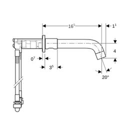 Geberit ONE Waschtischarmatur rundes Design, Wandmontage Länge 16,5cm Zweigriffmisch... GEBERIT-116460211 4025410572349 (Abb. 1)