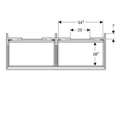 Geberit Renova Plan Unterschrank für Doppelwaschtisch 2 Schubladen 2 Innenschubladen... GEBERIT-501912JR1 4025410905833 (Abb. 1)