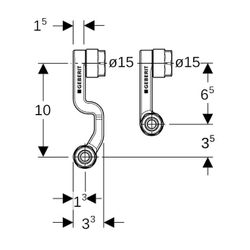 Geberit Mepla Set Anschluss-T-Stücke für Vor-/Rücklauf, mit Anschlussverschraubung d... GEBERIT-611361227 4025410584960 (Abb. 1)