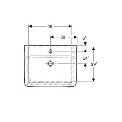 Geberit Bambini Set Waschtisch, Unterschrank, 59,5x56,3x48,3cm, Hahnloch mittig, Übe... GEBERIT-501927011 4025410905598 (Abb. 1)