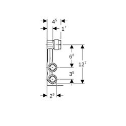 Geberit Mapress Kupfer Set Anschluss-T-Stücke für Vor-/Rücklauf, Anschlussverschraubung ... GEBERIT-24056 4025410584892 (Abb. 1)