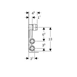 Geberit Mapress Kupfer Set Anschluss-T-Stücke für Vor-/Rücklauf Anschlussverschraubung f... GEBERIT-24057 4025410584908 (Abb. 1)