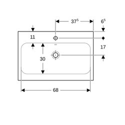 Geberit iCon Light Waschtisch, Breite 75cm, Tiefe 48cm, Hahnloch mittig, Überlauf si... GEBERIT-501835002 4025410894663 (Abb. 1)