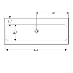 Geberit iCon Light Waschtisch, Breite 120cm, Tiefe 48cm, ohne Hahnloch, Überlauf sic... GEBERIT-501837004 4025410894847 (Abb. 1)