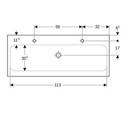 Geberit iCon Light Waschtisch, Breite 120cm, Tiefe 48cm, Hahnloch links, rechts, ohn... GEBERIT-501837005 4025410894854 (Abb. 1)