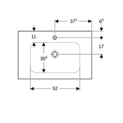 Geberit iCon Light Waschtisch mit Ablagefläche, Breite 75cm, Tiefe 48cm, Hahnloch mi... GEBERIT-501839005 4025410895011 (Abb. 1)