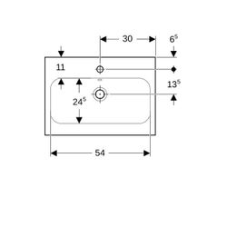 Geberit iCon Light Waschtisch verkürzte Ausladung, Breite 60cm, Tiefe 42cm, Hahnloch... GEBERIT-501841005 4025410895172 (Abb. 1)