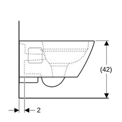 Geberit Renova Plan Wand-WC Tiefspüler, teilgeschlossene Form, Rimfree Tiefe 54cm, W... GEBERIT-500378018 4025416089056 (Abb. 1)