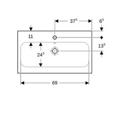 Geberit iCon Light Waschtisch verkürzte Ausladung, Breite 75cm, Tiefe 42cm, Hahnloch... GEBERIT-501842006 4025410895264 (Abb. 1)