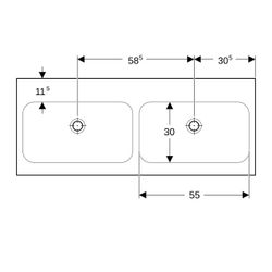Geberit iCon Light Doppelwaschtisch, Breite 120cm, Tiefe 48cm, ohne Hahnloch, ohne Ü... GEBERIT-501838008 4025410894960 (Abb. 1)