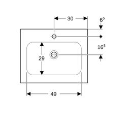 Geberit iCon Möbelwaschtisch, Breite 60cm, Tiefe 48cm, Hahnloch mittig, ohne Überlau... GEBERIT-501843001 4025410895295 (Abb. 1)