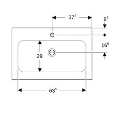 Geberit iCon Möbelwaschtisch, Breite 75cm, Tiefe 48cm, Hahnloch mittig, ohne Überlau... GEBERIT-501844002 4025410895349 (Abb. 1)