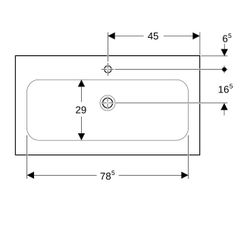 Geberit iCon Möbelwaschtisch, Breite 90cm, Tiefe 48cm, Hahnloch mittig, ohne Überlau... GEBERIT-501845001 4025410895370 (Abb. 1)