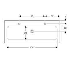 Geberit iCon Möbelwaschtisch, Breite 120cm, Tiefe 48cm, Hahnloch links, rechts, ohne... GEBERIT-501846002 4025410895424 (Abb. 1)
