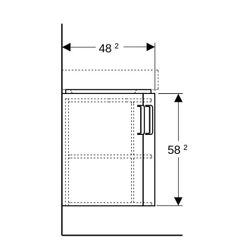 Geberit Renova Compact Unterschrank, Eckwaschtisch, 2 Türen, 69x60,4x55cm, Weiß lack... GEBERIT-862150000 4022009327502 (Abb. 1)