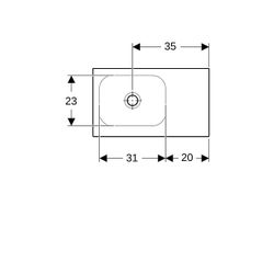 Geberit iCon Light Handwaschbecken mit Ablagefläche 53x13x31cm Weiß/KeraTect ohne Ha... GEBERIT-501832004 4025410894526 (Abb. 1)