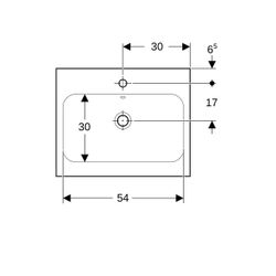 Geberit iCon Light Aufsatzwaschtisch, Breite 60cm, Tiefe 48cm, Hahnloch mittig, Über... GEBERIT-501847JT1 4025410652195 (Abb. 1)